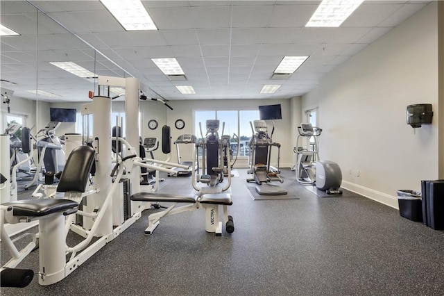 232 Lake Marina Ave Unit 10-D, New Orleans, LA 70124 - gym with a drop ceiling and baseboards
