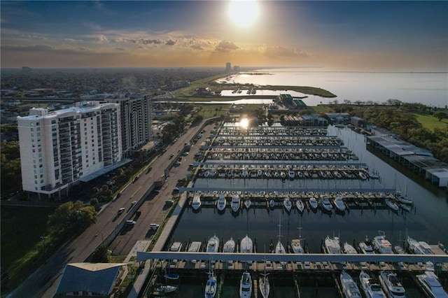 232 Lake Marina Ave Unit 10-D, New Orleans, LA 70124 - aerial view at dusk of a water view