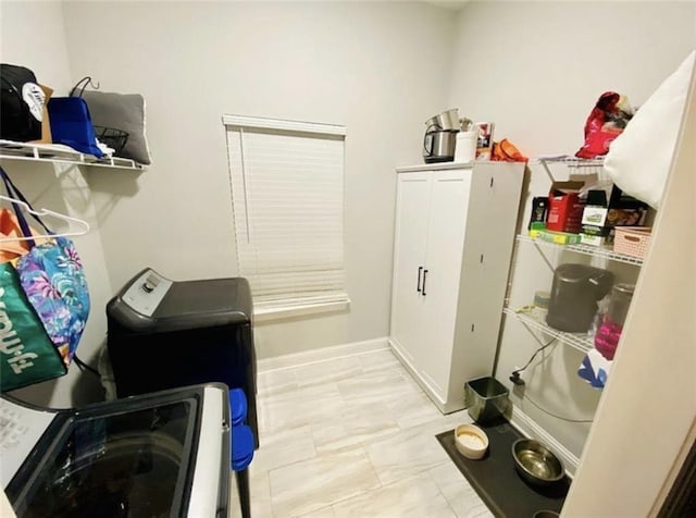 1758 Mary Dr, Slidell, LA 70458 - clothes washing area featuring marble finish floors and baseboards