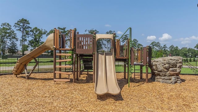 communal playground with fence