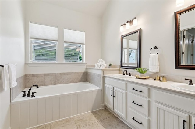 993 Beauregard Pkwy, Covington, LA 70433 - full bath with tile patterned flooring, a garden tub, and double vanity