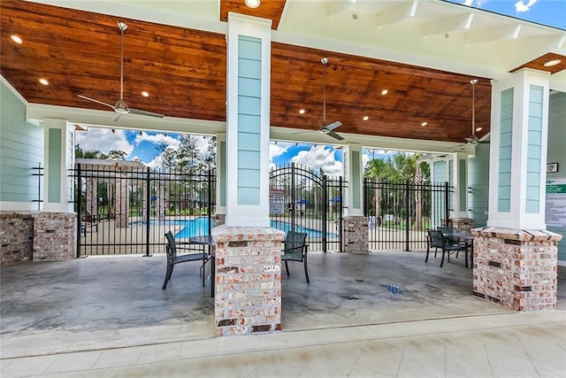 993 Beauregard Pkwy, Covington, LA 70433 - view of patio featuring ceiling fan and fence