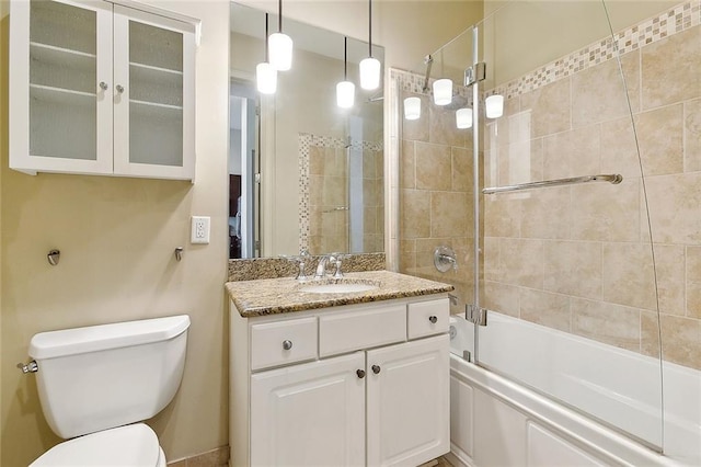 1201 Canal St Unit 521, New Orleans, LA 70112 - full bathroom with toilet, combined bath / shower with glass door, and vanity