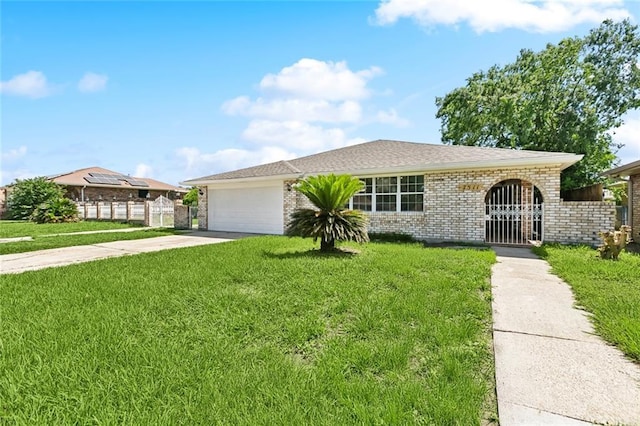 7511 Fieldston Rd, New Orleans, LA 70126 - view of front of property with brick siding, a garage, and concrete driveway