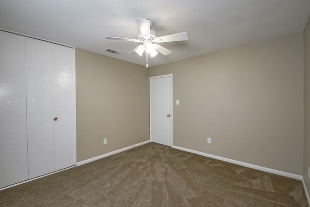 5831 Durbridge Dr, New Orleans, LA 70131 - unfurnished bedroom featuring carpet flooring, baseboards, ceiling fan, and a closet