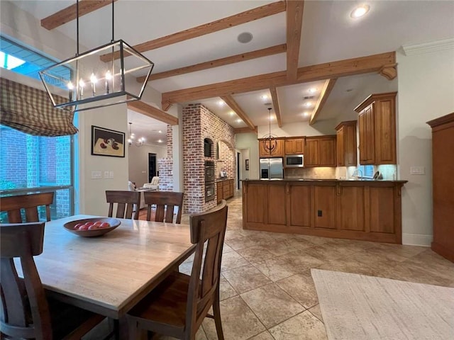 7 Spanish Moss Ct, Mandeville, LA 70471 - dining room featuring a chandelier, baseboards, and recessed lighting
