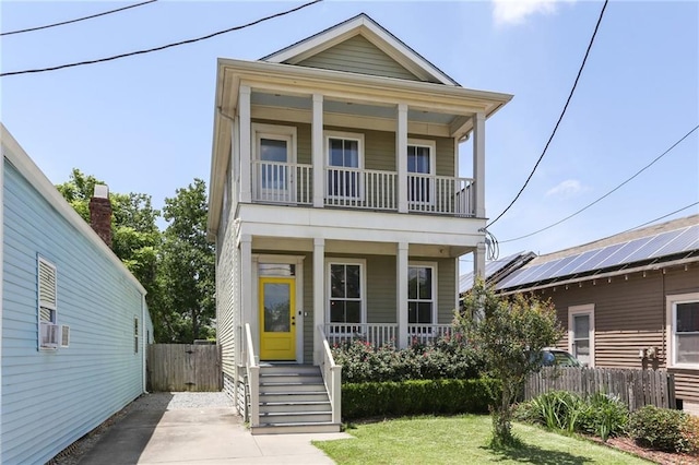 1723 N Broad St, New Orleans, LA 70119 - view of front of property with covered porch and a balcony