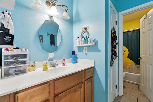 2713 Legend St, Meraux, LA 70075 - bathroom with tile patterned floors, vanity, toilet, and shower / bath combo