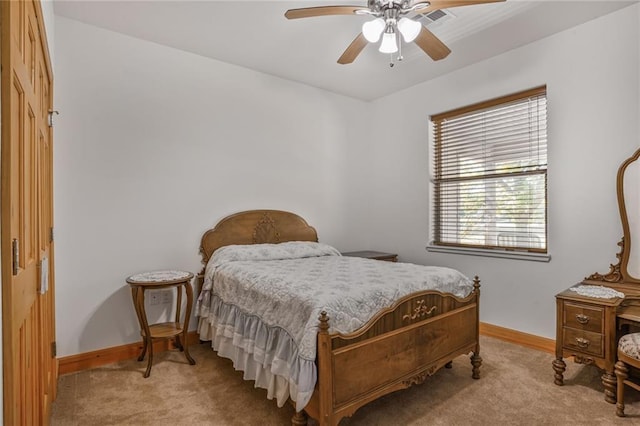 25506 Cardinal Ct, Bush, LA 70431 - bedroom with baseboards, carpet flooring, and a ceiling fan