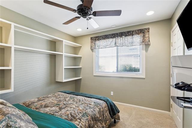 313 Celeste Ave, River Ridge, LA 70123 - carpeted bedroom with baseboards, ceiling fan, and recessed lighting