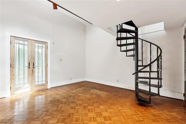 724 Constantinople St, New Orleans, LA 70115 - basement featuring stairway and french doors