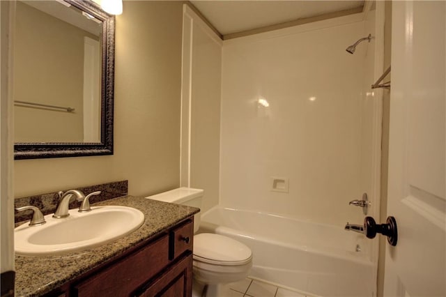 717 Heavens Dr Unit 4, Mandeville, LA 70471 - bathroom with toilet, shower / washtub combination, vanity, and tile patterned floors