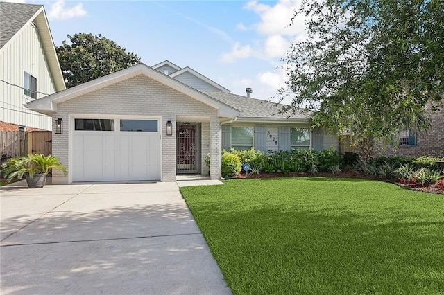 3928 Uri St, Metairie, LA 70002 - ranch-style home featuring concrete driveway, brick siding, an attached garage, and a shingled roof