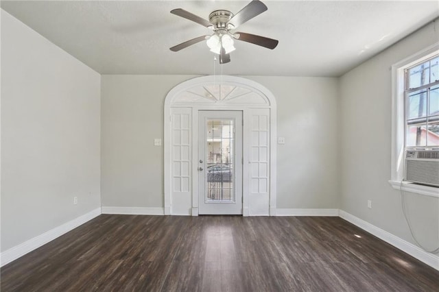 1816 Congress St, New Orleans, LA 70117 - empty room featuring wood finished floors, a ceiling fan, and baseboards