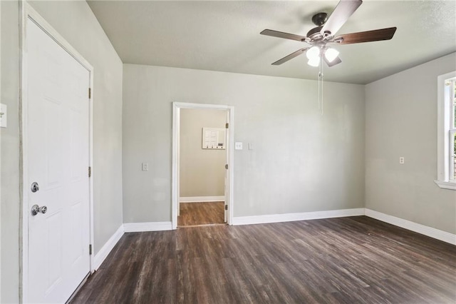 1816 Congress St, New Orleans, LA 70117 - unfurnished room with wood finished floors, baseboards, and a ceiling fan