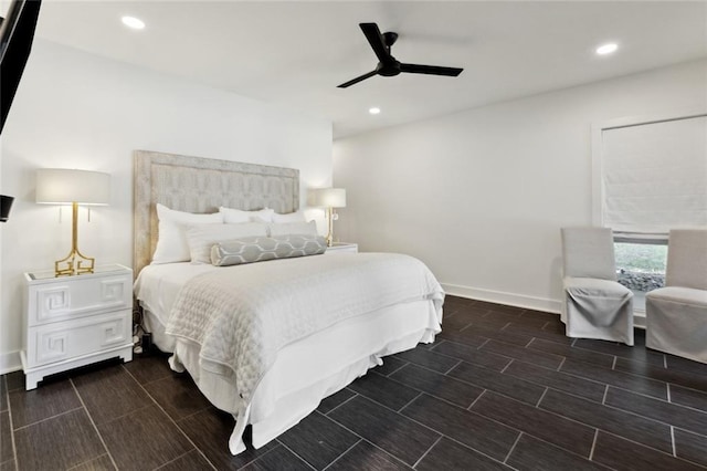 1201 N General Pershing St, Hammond, LA 70401 - bedroom with wood tiled floors, recessed lighting, baseboards, and a ceiling fan