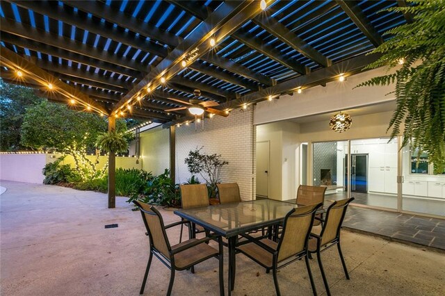 1201 N General Pershing St, Hammond, LA 70401 - view of patio with outdoor dining space, a pergola, and fence