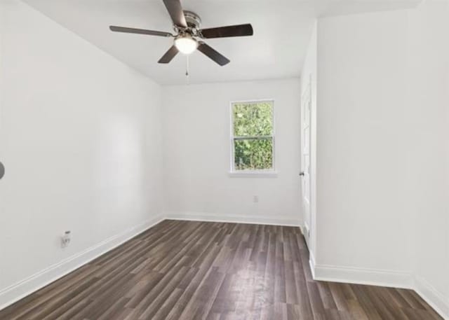 333 Killona Dr, Killona, LA 70057 - unfurnished room with dark wood finished floors, baseboards, and ceiling fan
