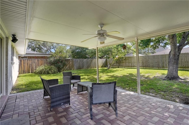 5835 Chamberlain Dr, New Orleans, LA 70122 - view of patio with a ceiling fan