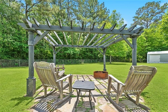 69359 6th Ave, Covington, LA 70433 - view of patio with a pergola and view of wooded area