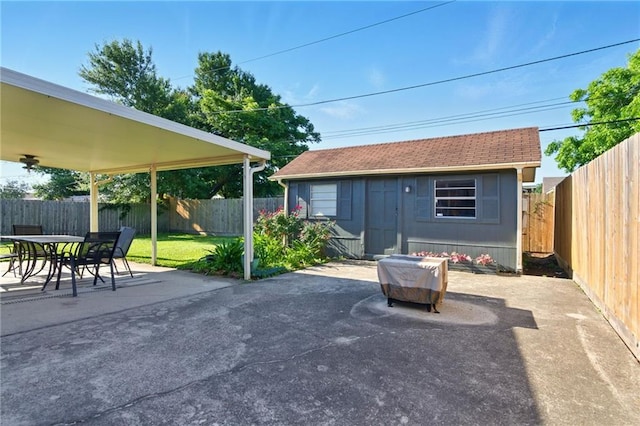 6200 Morton St, Metairie, LA 70003 - view of patio / terrace with an outdoor structure and outdoor dining area
