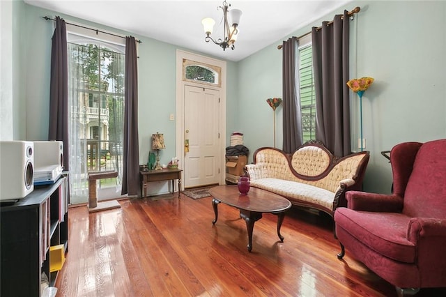 325 Delaronde St, New Orleans, LA 70114 - living room with a chandelier and wood finished floors