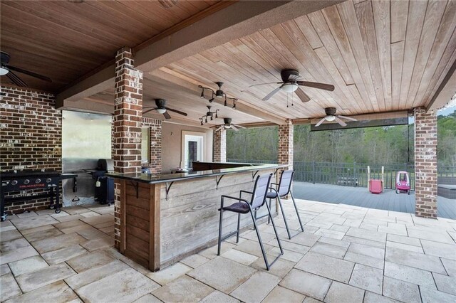 60 Bleu Lake Dr, Covington, LA 70435 - view of patio / terrace with a ceiling fan and area for grilling