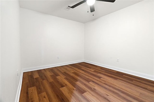2122 N Butterfly Cir, Terrytown, LA 70056 - empty room with baseboards, dark wood-style flooring, and ceiling fan