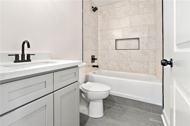 2122 N Butterfly Cir, Terrytown, LA 70056 - bathroom featuring vanity, toilet, washtub / shower combination, and tile patterned floors