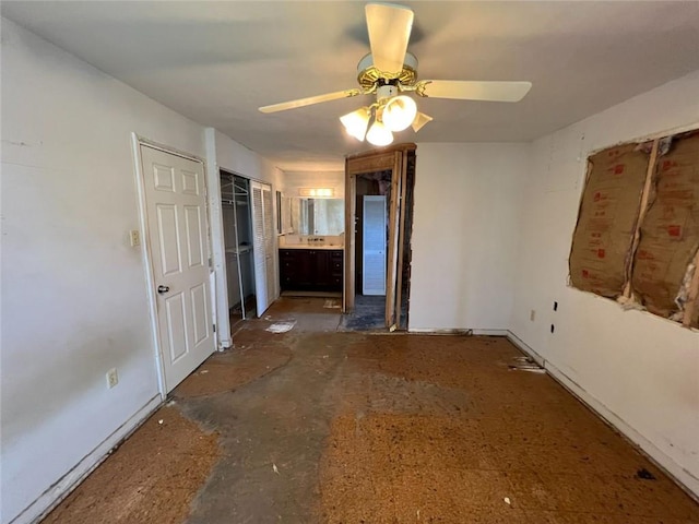 341 Soniat Ave, Harahan, LA 70123 - unfurnished bedroom featuring ceiling fan and baseboards