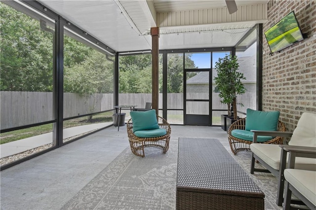 343 Saw Grass Loop, Covington, LA 70435 - sunroom / solarium featuring a ceiling fan