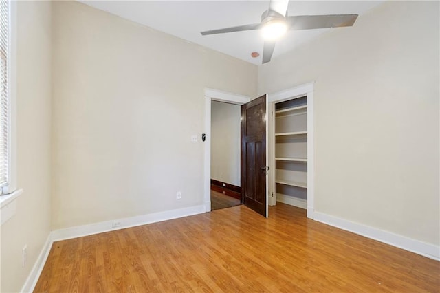 1705-07 Rousselin St, New Orleans, LA 70119 - unfurnished room featuring wood finished floors, a ceiling fan, and baseboards