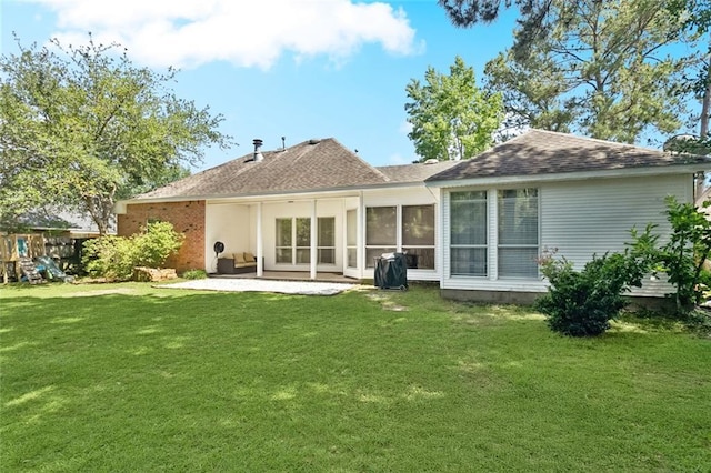 2107 Olvey Dr, Mandeville, LA 70448 - rear view of property with a patio area and a lawn