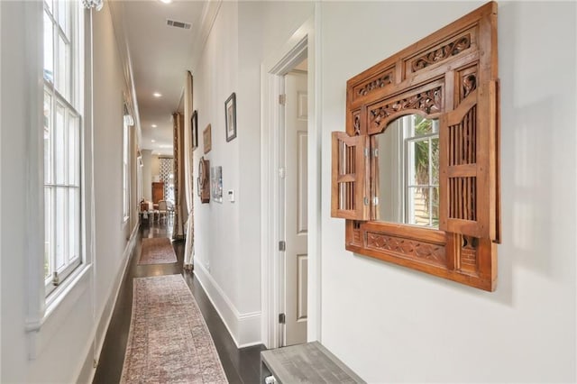 1807 Jena St, New Orleans, LA 70115 - hall with dark wood-style floors, recessed lighting, and baseboards