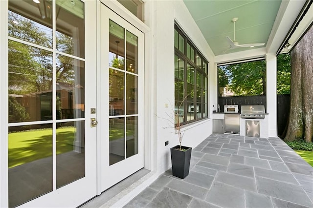 204 Vincent Ave, Metairie, LA 70005 - view of patio / terrace with french doors, area for grilling, and grilling area