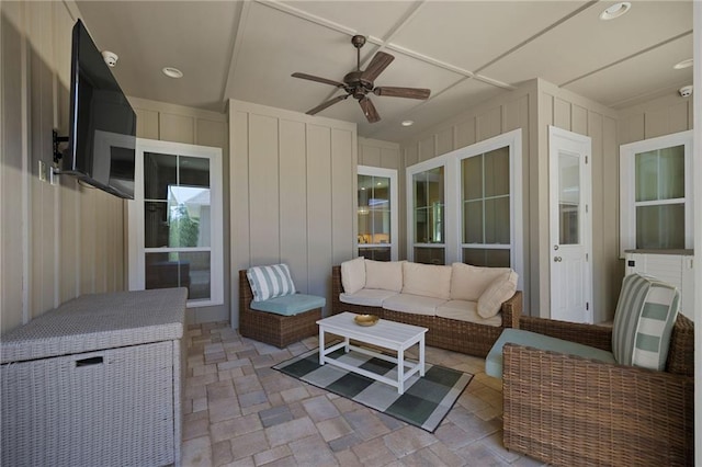 1029 Spring Haven Ln, Madisonville, LA 70447 - view of patio / terrace featuring ceiling fan and outdoor lounge area