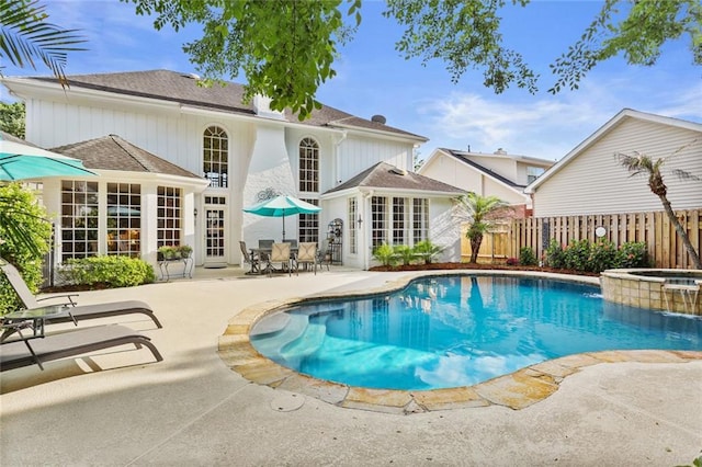 137 Lakewood Estates Dr, New Orleans, LA 70131 - view of pool with a patio area, a fenced backyard, and a pool with connected hot tub