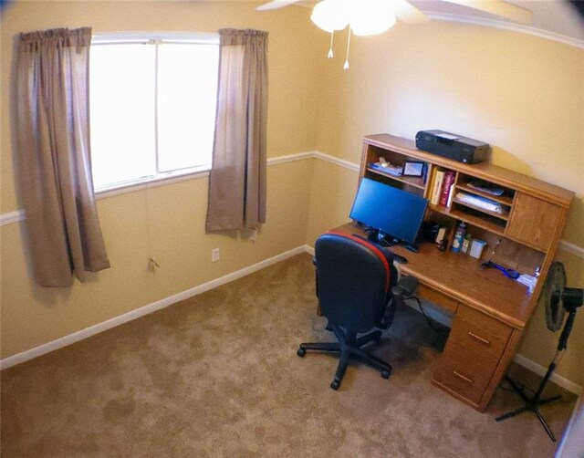 1513 Mason Smith Ave, Metairie, LA 70003 - office space with a ceiling fan, baseboards, and carpet flooring