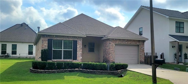 217 Coushatta Cir, Madisonville, LA 70447 - view of front facade with brick siding, an attached garage, and concrete driveway