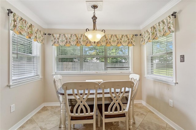 1417 Washington Ct, Slidell, LA 70458 - dining room with ornamental molding and light tile patterned floors