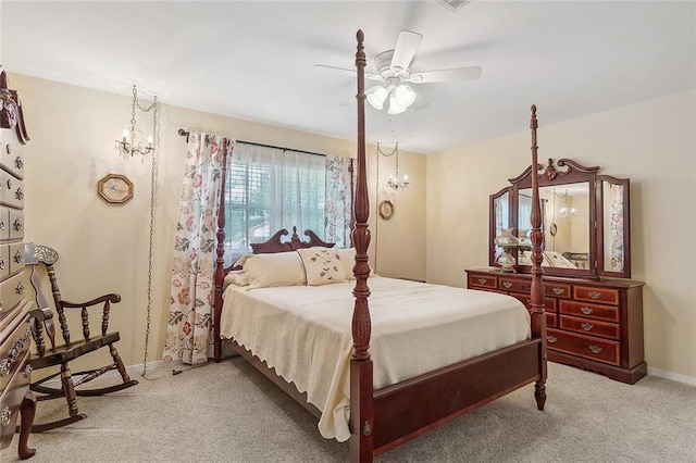 1417 Washington Ct, Slidell, LA 70458 - bedroom featuring light carpet and a ceiling fan