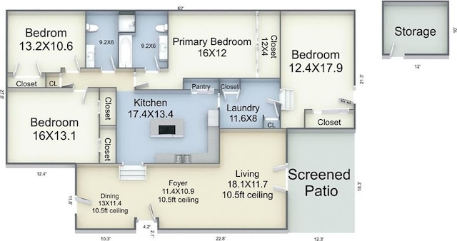 401 Hesper Ave, Metairie, LA 70005 - room layout