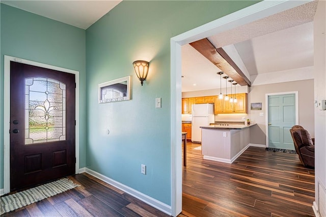4401 Apollo Dr, Metairie, LA 70003 - entryway with baseboards and dark wood-style floors
