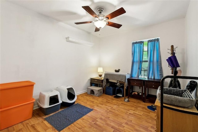 3113 Terrace Ave, Slidell, LA 70458 - office area with a ceiling fan and light wood-style flooring