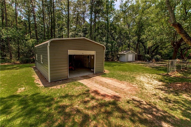 view of shed