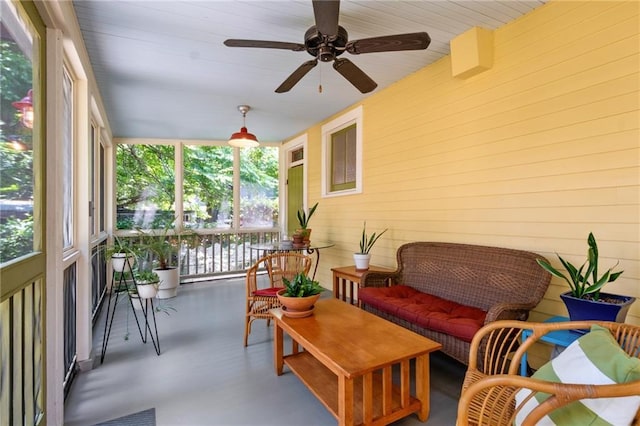 2329 Dauphine St, New Orleans, LA 70117 - sunroom / solarium featuring healthy amount of natural light and a ceiling fan