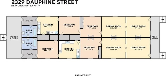 2329 Dauphine St, New Orleans, LA 70117 - home floor plan