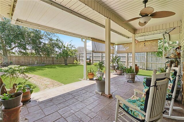 11446 Copperwood Dr, Denham Springs, LA 70726 - view of patio featuring ceiling fan