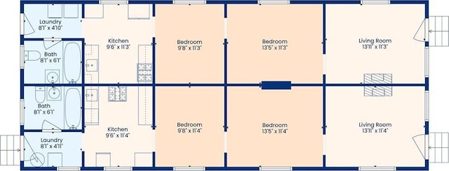 3979 S Front St, New Orleans, LA 70115 - floor plan / room layout