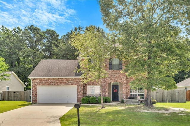 682 Amy Ct, Covington, LA 70433 - view of front of home featuring brick siding, concrete driveway, an attached garage, and a gate